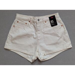 NWT Levi's Premium 501 Original Fit High Rise Women's Shorts White Size 28